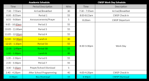 CRR Bell Schedule